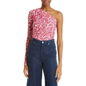 NWT Baum Und Pfergarten Jamaica One-Shoulder Stretch Top - Leopard Print Animal